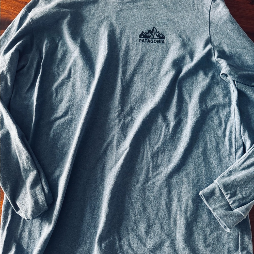 Patagonia Long-Sleeve Logo Tee in Slate Blue
